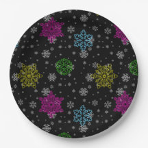 Bright Snowflake Party Plates - set 1