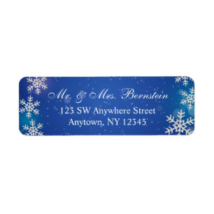 Bright Snowflakes Blue Winter Return Adresse