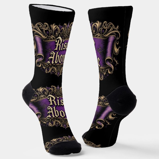 Bright Socks Motivational Art Rise Above 0044008 (Angled)