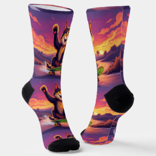 Bright Socks RANDOPIX Skateboard Cat 0039510