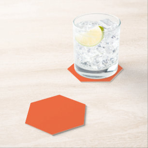 Bright Solid Orange Background  Paper Coaster