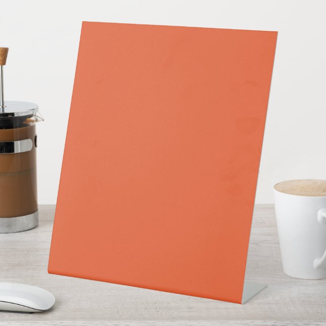 Bright Solid Orange Background  Pedestal Sign (In SItu)
