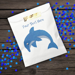 Bright Sparkle Blue Jumping Dolphin Birthday Favour Bag
