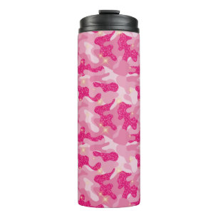 Bright Sparkle Pink Camouflage Chic Camo Glam Army Thermal Tumbler