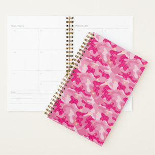 Bright Sparkle Pink Camouflage Chic Camo Lovers Planner