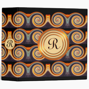 Bright Spiral Pattern Monogram 2 inch Binder