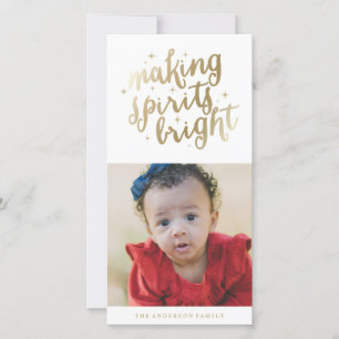 Bright Spirits   Holiday Photo Cards