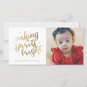 Bright Spirits   Holiday Photocard Card
