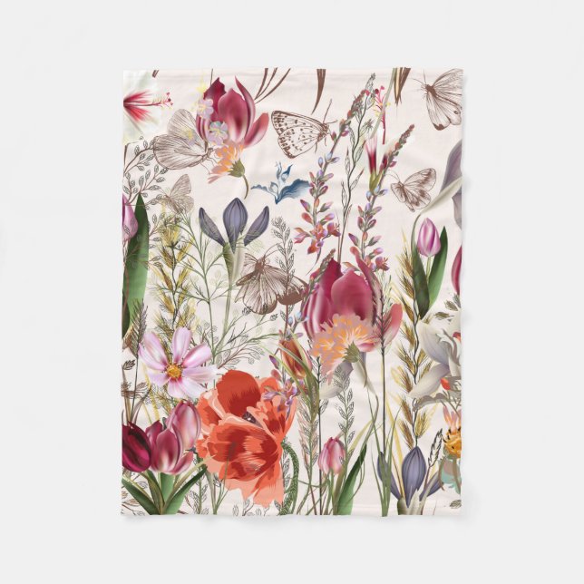 Bright spring field. Romantic pattern Fleece Blanket (Front)