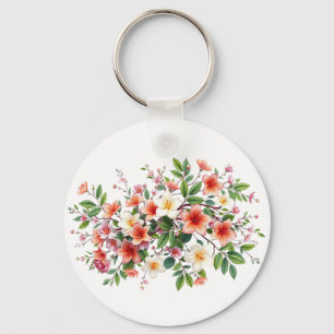 Bright Spring Floral Bouquet Keychain