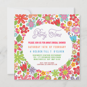 BRIGHT SPRING FLORAL BRIDAL SHOWER INVITATION