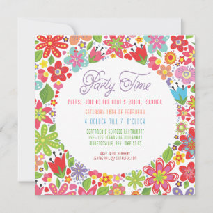 BRIGHT SPRING FLORAL BRIDAL SHOWER INVITATION