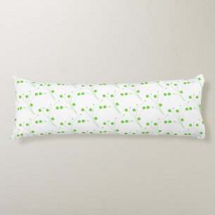 Bright Spring Green Flowers, Small Floral Print Body Pillow