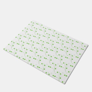 Bright Spring Green Flowers, Small Floral Print Doormat