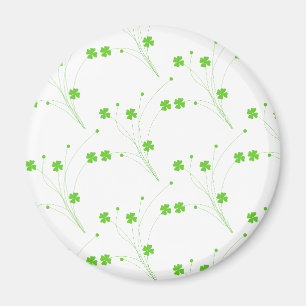 Bright Spring Green Flowers, Small Floral Print Magnet