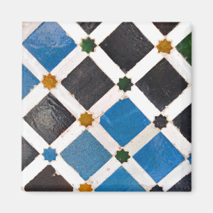 Bright Squares and Stars Mosaic Magnet