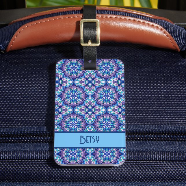 Bright - Stain Glass Bloom Luggage Tag (Front Insitu 2)