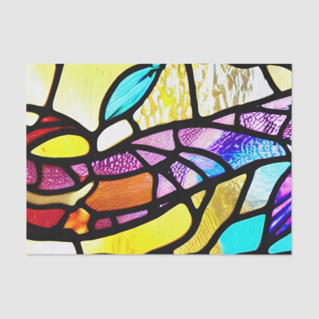 Bright Stained Glass Effect Decoupage Tissue Paper (Front)