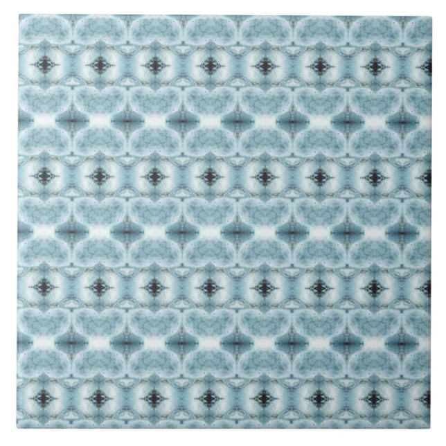 Bright Star Light Blue Geometric Design Tile (Front)