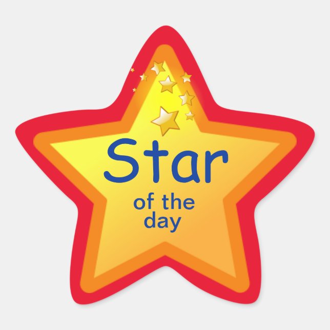 Bright Star of the Day Stickers for Students (Front)