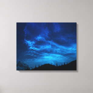 BRIGHT STARS IN A DARK AND BLUE SKY CANVAS PRINT