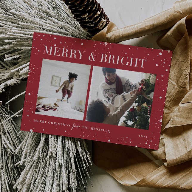 Bright Stars | Merry & Bright Photo Holiday Card (Creator Uploaded)