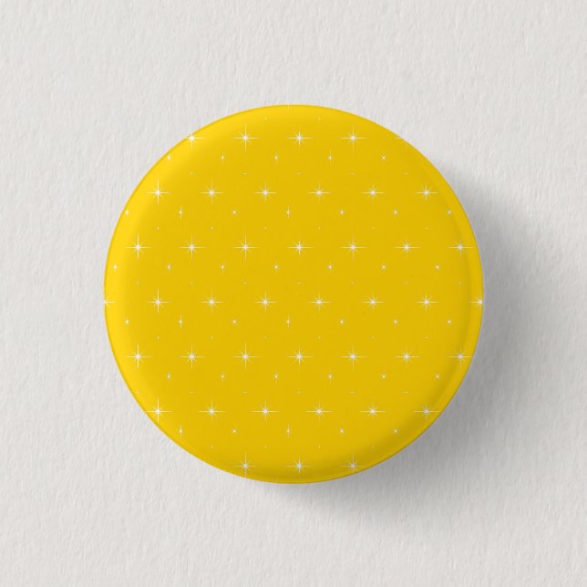 Bright Stars On Canary Yellow Pattern. 1 Inch Round Button (Front)