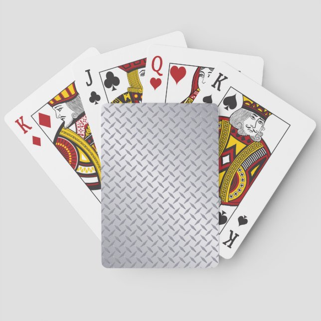 Bright Steel Diamond Plate Background Playing Cards (Back)