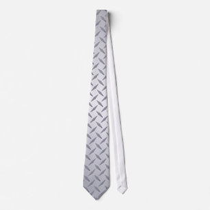 Bright Steel Diamond Plate Background Tie