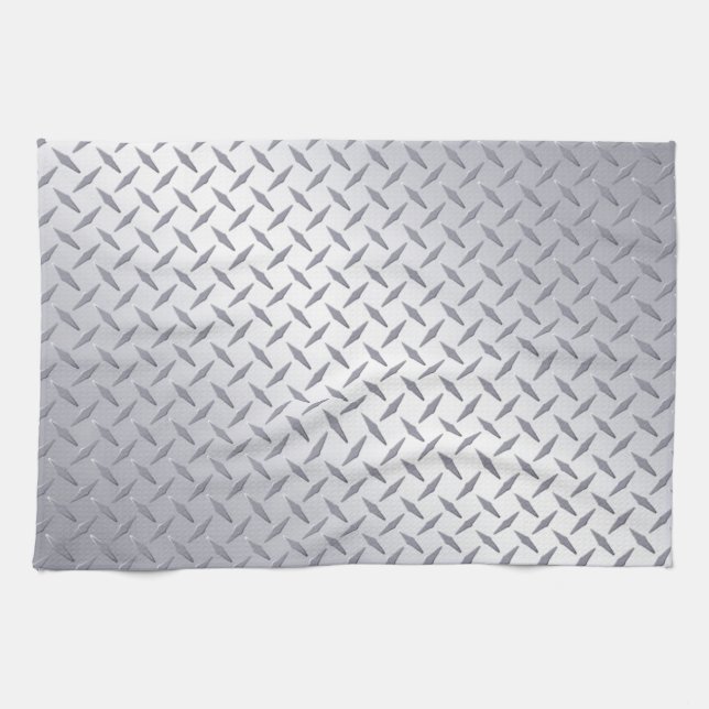 Bright Steel Diamond Plate Kitchen Towel (Horizontal)