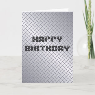 Bright Steel Diamondplate Birthday Card