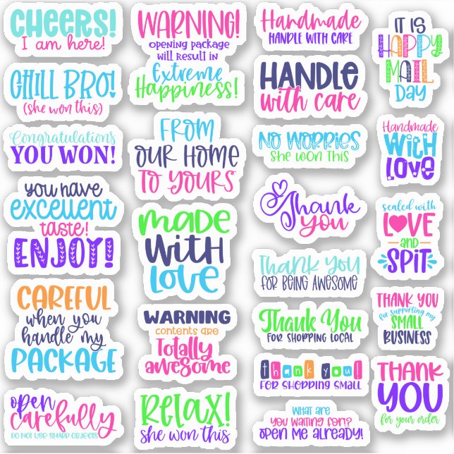 Bright Stickers for Small Business (Front)
