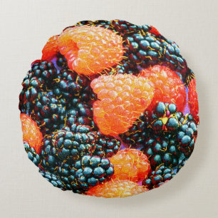 "Bright Strawberry" Cute Photo. Buy Now Round Pillow