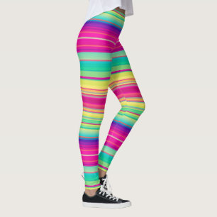 Bright Stripe Women's Colourful Running Leggings