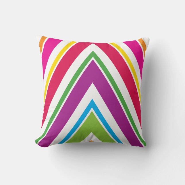 Bright Stripes  American MOJO Pillow (Front)