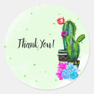 Bright Stripes Fiesta Succulents Cinco de Mayo Classic Round Sticker