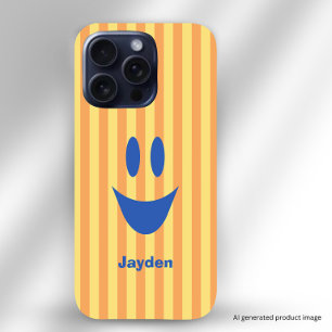 Bright Stripes Funny Smile iPhone 16 Pro Case