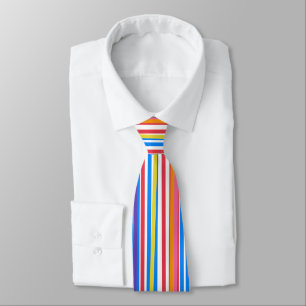 Bright Stripes Red Blue Green Orange Tie