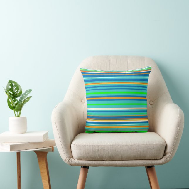 Bright Stripes Throw Pillow (Chair)