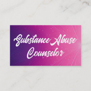 Bright Substance Abuse Counselor Business Card