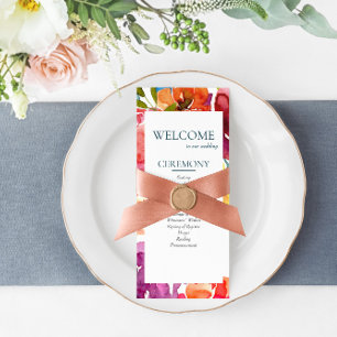 Bright Summer coloré coutume programme de mariage
