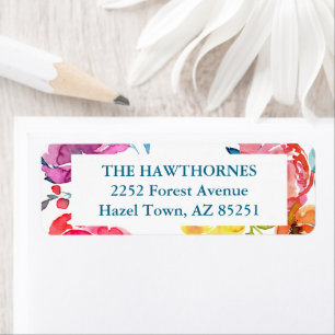 Bright Summer colorful custom Wedding Adress Label