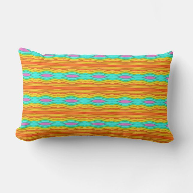 Bright Summer Coloured Abstract  Lumbar Pillow (Front)