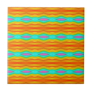 Bright Summer Coloured Abstract  Tile