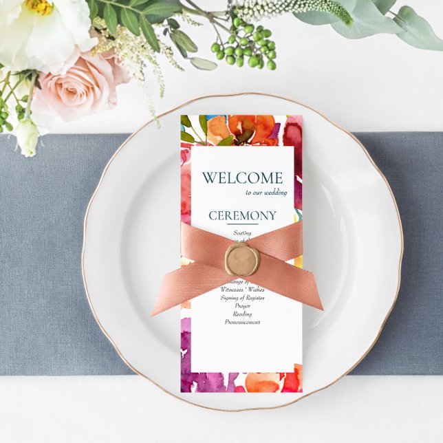 Bright Summer colourful custom Wedding Program (Creator Uploaded)