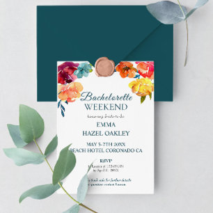 Bright Summer colourful modern Bridal Weekend Invitation