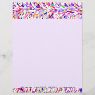Bright Summer Colours Paint Splatter Pattern Letterhead