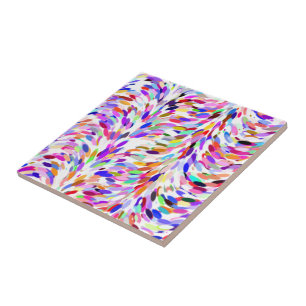 Bright Summer Colours Paint Splatter Pattern Tile
