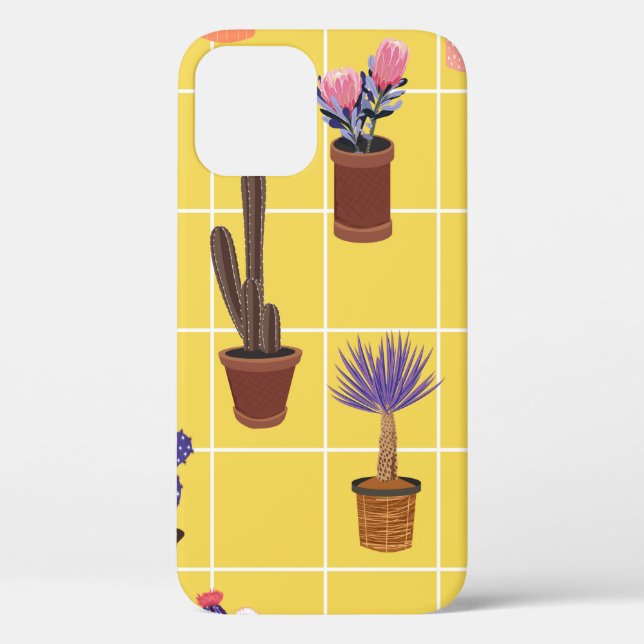 Bright summer cute Cactus in many kind of pots on  Case-Mate iPhone Case (Back)