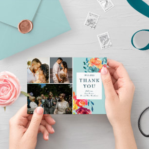 Bright Summer elegant Wedding "Thank you" Card